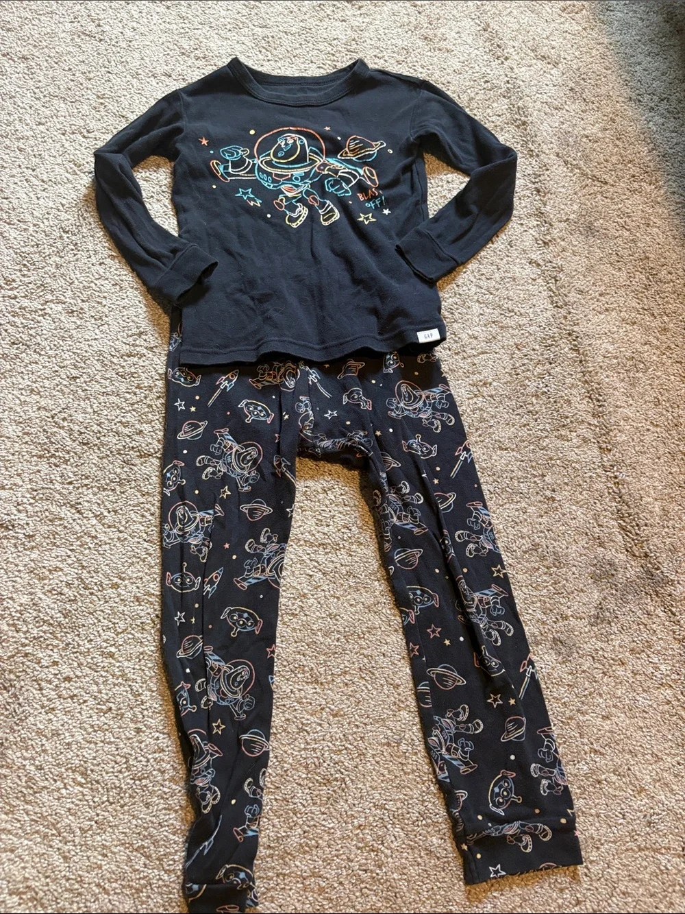 GAP Kids Black Toy Story Buzz Pajama Set